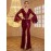 Elegant Long Sleeve Deep V-Neck Sequin Mermaid Evening Gown, Polyester Bodycon Bridesmaid Dress with Chest Pad - Middle-Eastern Style Solid Color, Woven Fabric with Elastane for Comfort - Adult Collection