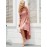 3/4 Sleeves Lace High-Low Off Shoulder Bridesmaid Dress, Cocktail Party Dress for Church Wedding Guest Formal Party