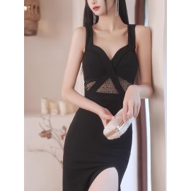 Elegant Middle Eastern Style Bodycon Mother of the Bride Dresses – V-Neck Sleeveless Gown with Slit, Zipper Detail and Built-in Chest Pad – Polyester & Spandex Blend – All-Season Long Evening Dress Elegant Middle Eastern Style Bodycon Mother of the Bride Dresses – V-Neck Sleeveless Gown with Slit, Zipper Detail and Built-in Chest Pad – Polyester & Spandex Blend – All-Season Long Evening Dress