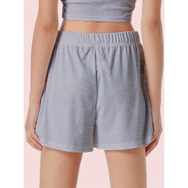 Sold Ribbed Elastic Waist Shorts, Casual Basic Shorts For Summer & Spring, Women's Clothing Sold Ribbed Elastic Waist Shorts, Casual Basic Shorts For Summer & Spring, Women's Clothing