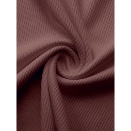 Sold Ribbed Elastic Waist Shorts, Casual Basic Shorts For Summer & Spring, Women's Clothing Sold Ribbed Elastic Waist Shorts, Casual Basic Shorts For Summer & Spring, Women's Clothing