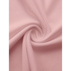 Sold Ribbed Elastic Waist Shorts, Casual Basic Shorts For Summer & Spring, Women's Clothing Sold Ribbed Elastic Waist Shorts, Casual Basic Shorts For Summer & Spring, Women's Clothing