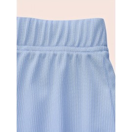 Sold Ribbed Elastic Waist Shorts, Casual Basic Shorts For Summer & Spring, Women's Clothing Sold Ribbed Elastic Waist Shorts, Casual Basic Shorts For Summer & Spring, Women's Clothing