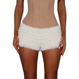Women Shorts, Summer Elastic Waist Solid Layered Slim Fit Casual Shorts Clubwear Women Shorts, Summer Elastic Waist Solid Layered Slim Fit Casual Shorts Clubwear