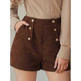 Slant Pocket Elastic Waist Shorts, Casual Loose Shorts For Spring & Summer, Women's Clothing Slant Pocket Elastic Waist Shorts, Casual Loose Shorts For Spring & Summer, Women's Clothing