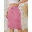 Women's Fashion Pink Denim Skirt - Cotton Blend, Medium Stretch, Solid Color, Sexy Straight Cut with Decorative Fake Buttons, Woven Fabric, Perfect for Spring/Summer/Fall