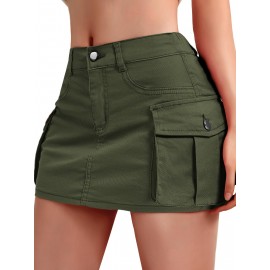 Mini Bodycon Y2K Skirt - Women Denim Skirts - Slim Fit, Button-Front, Flap Pockets, Sexy, Cute, Daily Wear, Versatile, Comfortable, and Chic Mini Bodycon Y2K Skirt - Women Denim Skirts - Slim Fit, Button-Front, Flap Pockets, Sexy, Cute, Daily Wear, Versatile, Comfortable, and Chic