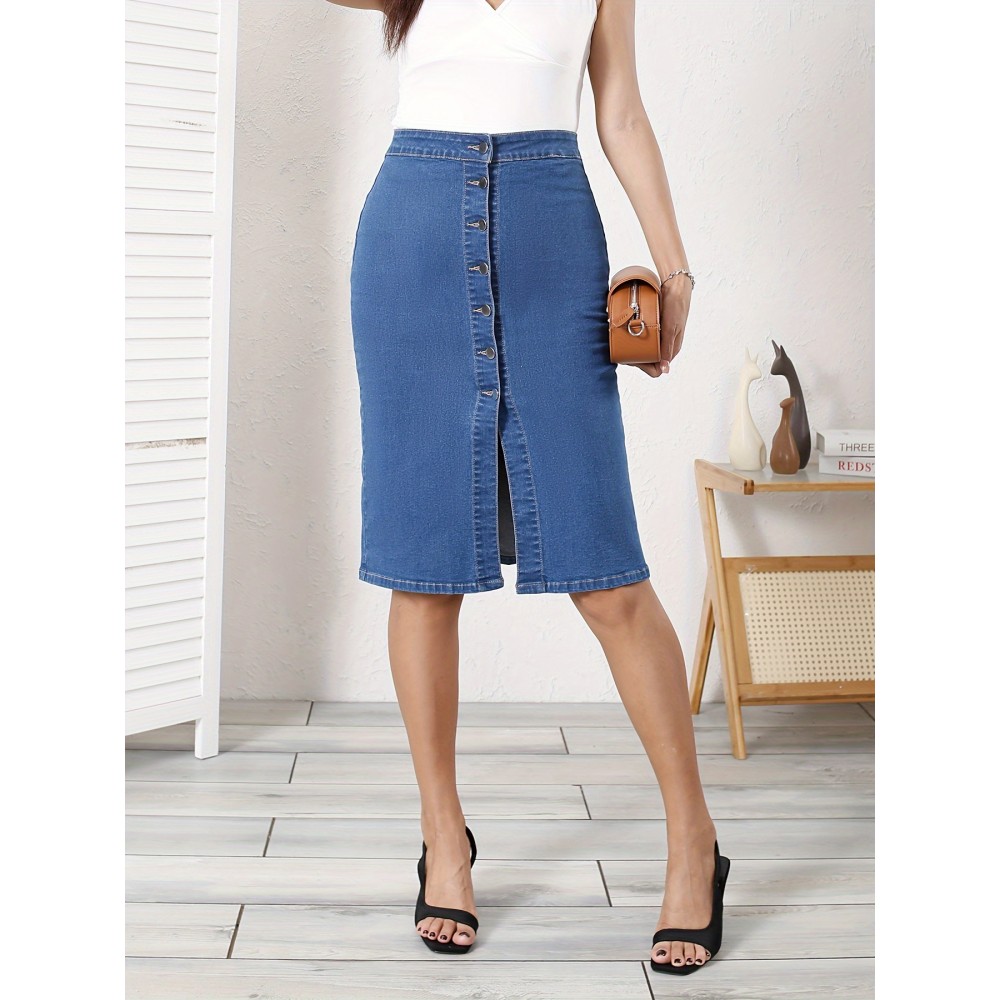 Fashion Loose Slim Denim Skirt, Split A-line Bag Hip Skirt Long Skirt, Women's Clothing Fashion Loose Slim Denim Skirt, Split A-line Bag Hip Skirt Long Skirt, Women's Clothing