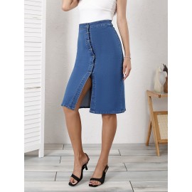 Fashion Loose Slim Denim Skirt, Split A-line Bag Hip Skirt Long Skirt, Women's Clothing Fashion Loose Slim Denim Skirt, Split A-line Bag Hip Skirt Long Skirt, Women's Clothing