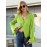 Textured Button Front Collared Blouse, Elegant Bell Sleeve Lettuce Trim Blouse, Women's Clothing