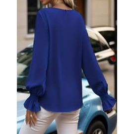 TooluckWomens Casual Tops Blouses Long Sleeve Ruffle Sleeve Loose Shirts TooluckWomens Casual Tops Blouses Long Sleeve Ruffle Sleeve Loose Shirts
