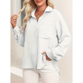 Women's Button Down Shirts Long Sleeve Oversized Work Office Dress Shirt Women's Button Down Shirts Long Sleeve Oversized Work Office Dress Shirt