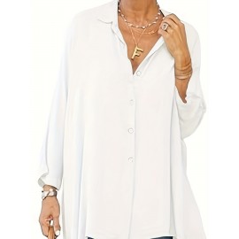 Women's Oversized T-Shirt Button-Up Long Sleeve Shirt V-Neck Loose Flowy Shirt Women's Oversized T-Shirt Button-Up Long Sleeve Shirt V-Neck Loose Flowy Shirt